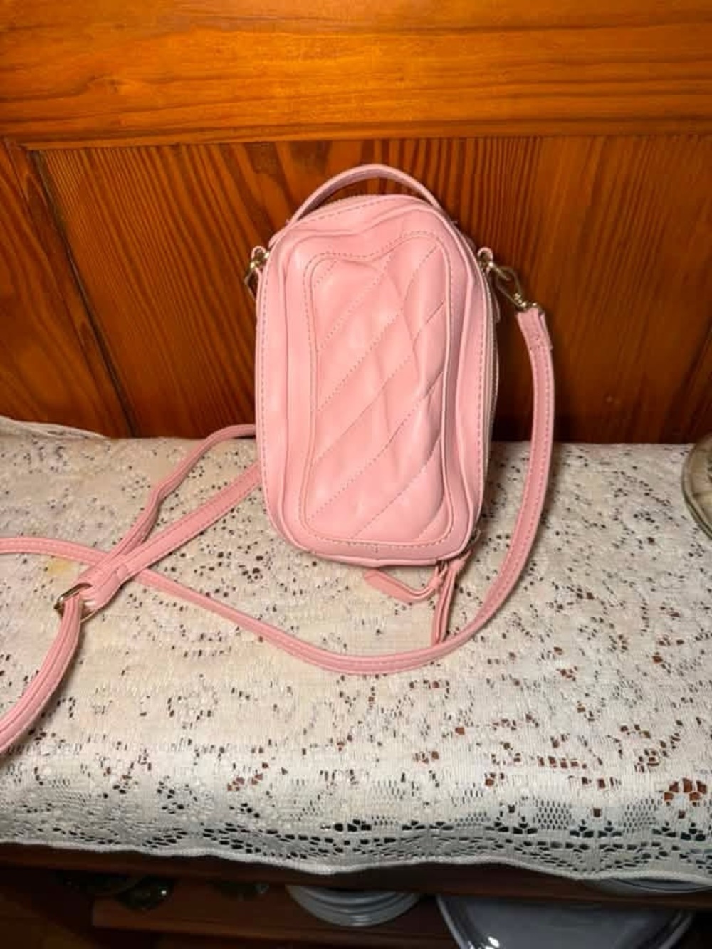 No Boundaries Pink Quilted Mini Crossbody Bag